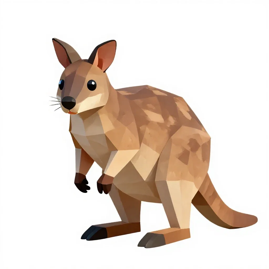 Tree wallaby isolated on a white background