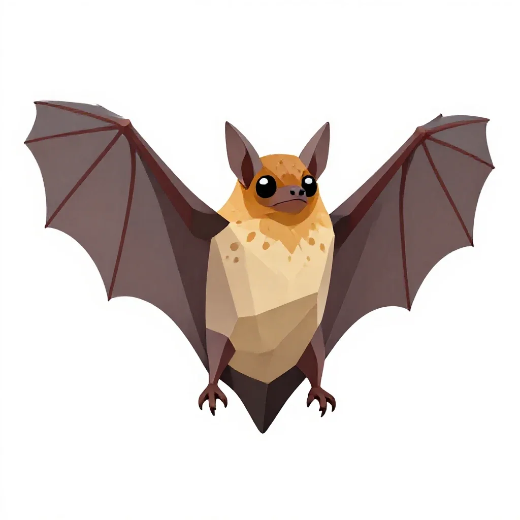 Vespertilian bat isolated on a white background