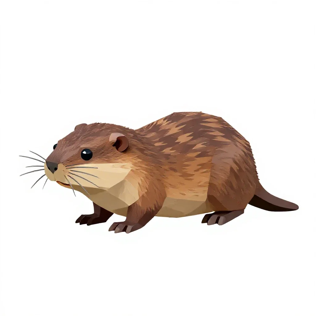 Water shrew isolated on a white background