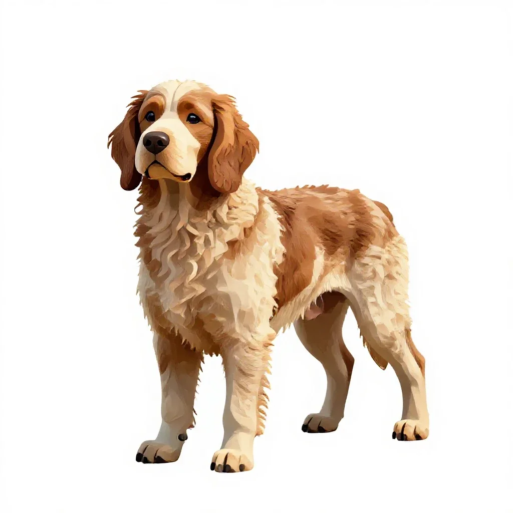Water spaniel isolated on a white background
