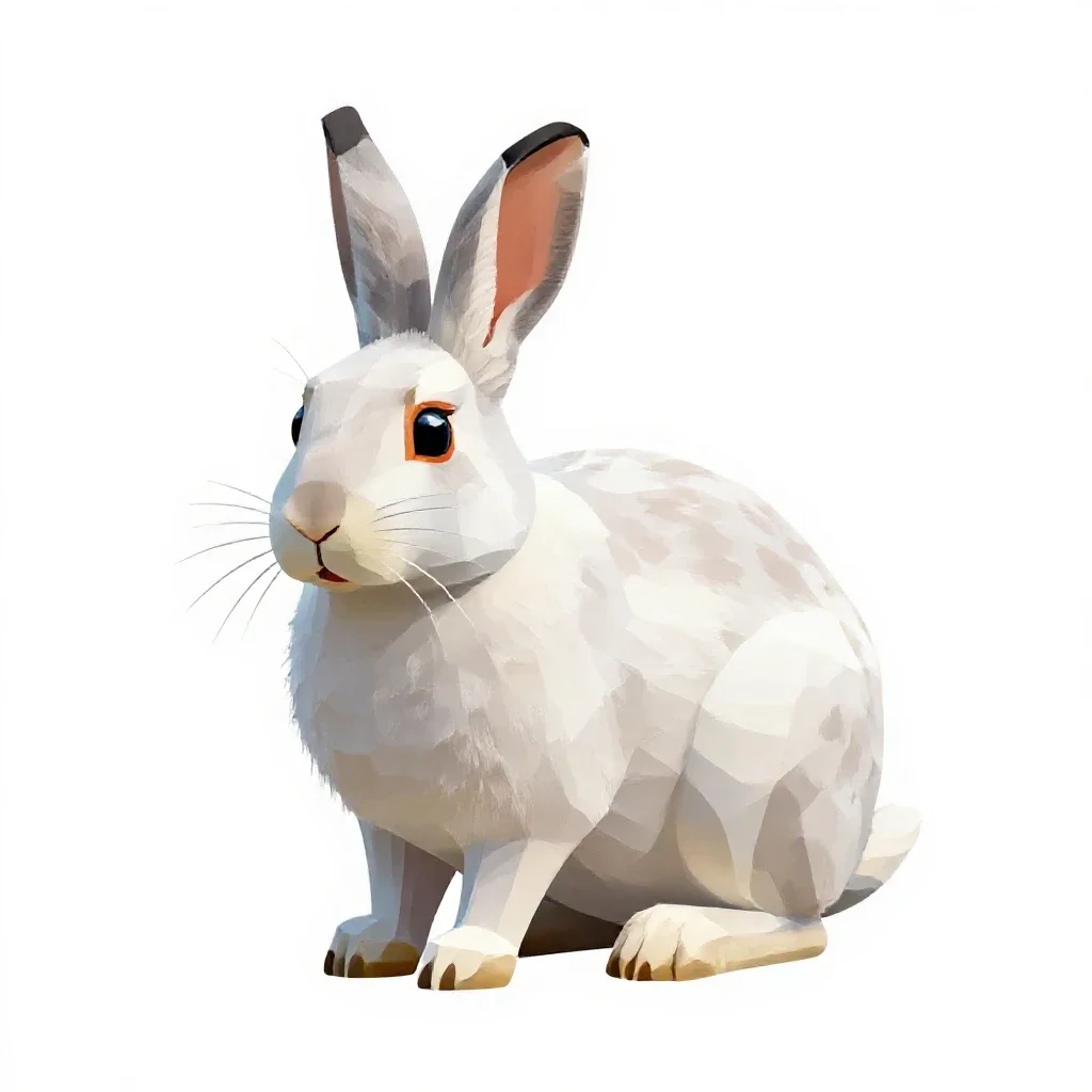 White-tailed jackrabbit isolated on a white background