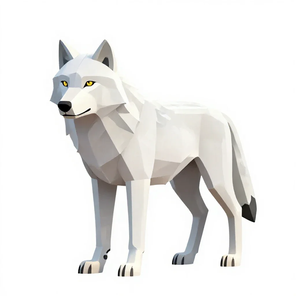 White wolf isolated on a white background
