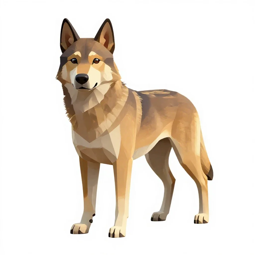 Wild dog isolated on a white background