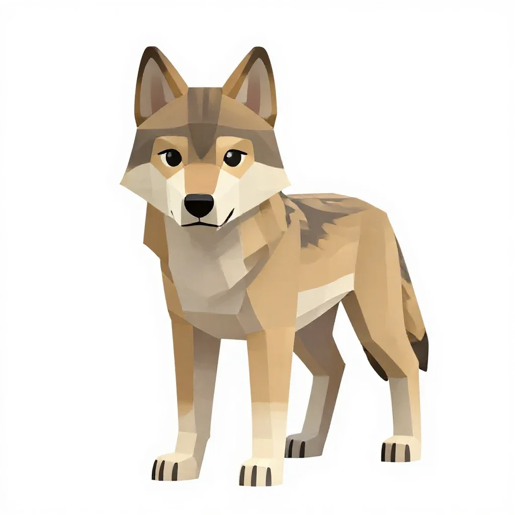 Wolf pup isolated on a white background