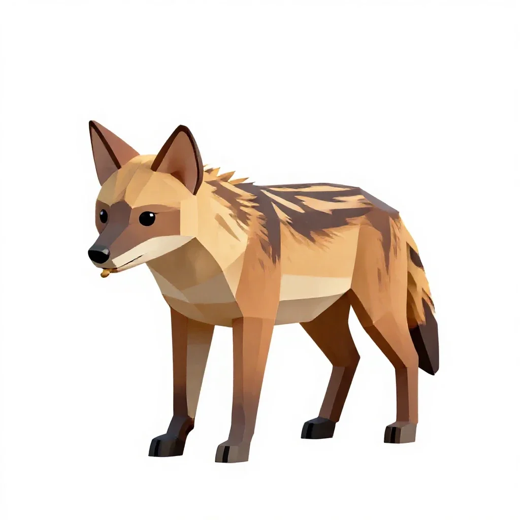 Aardwolf isolated on a white background