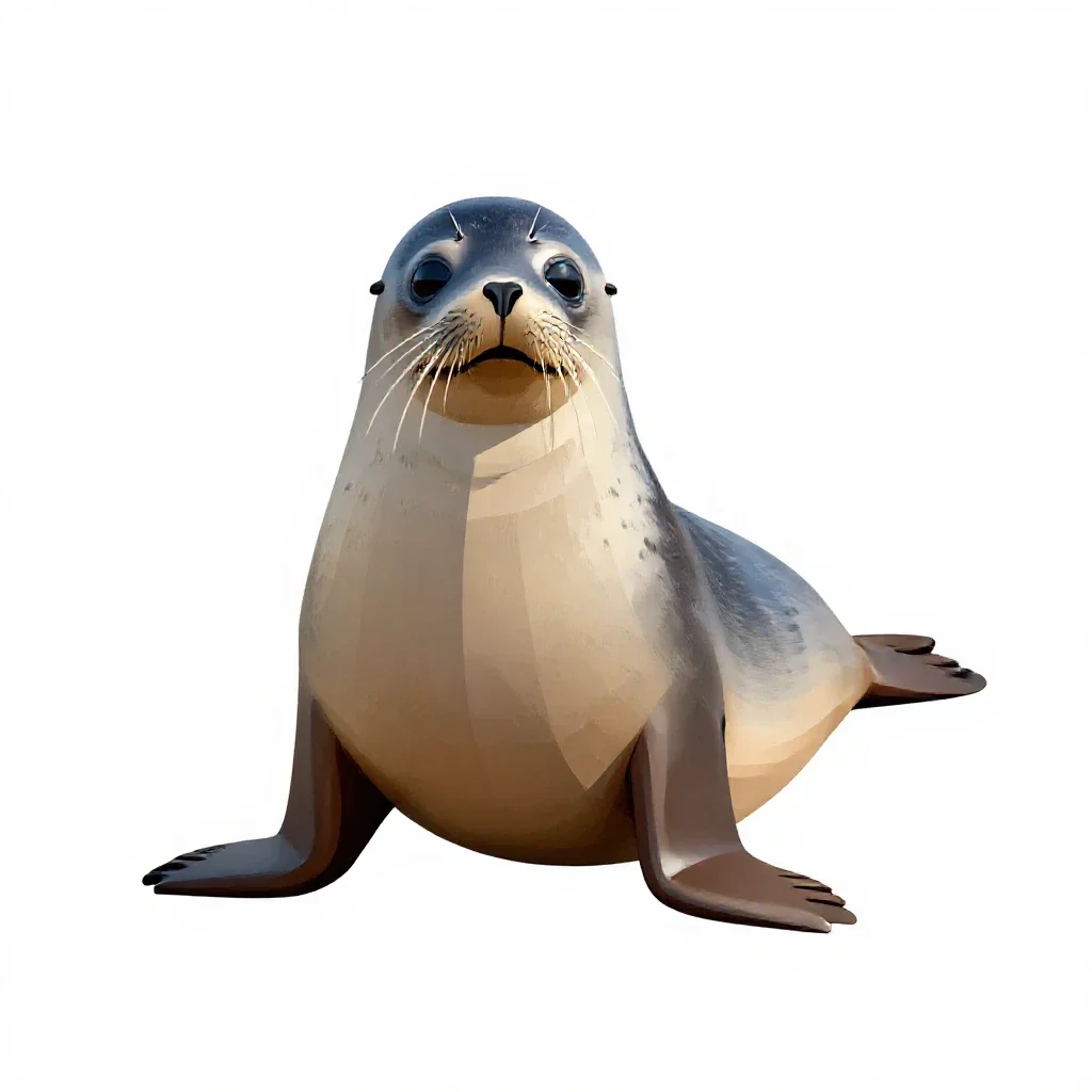 Eared seal isolated on a white background