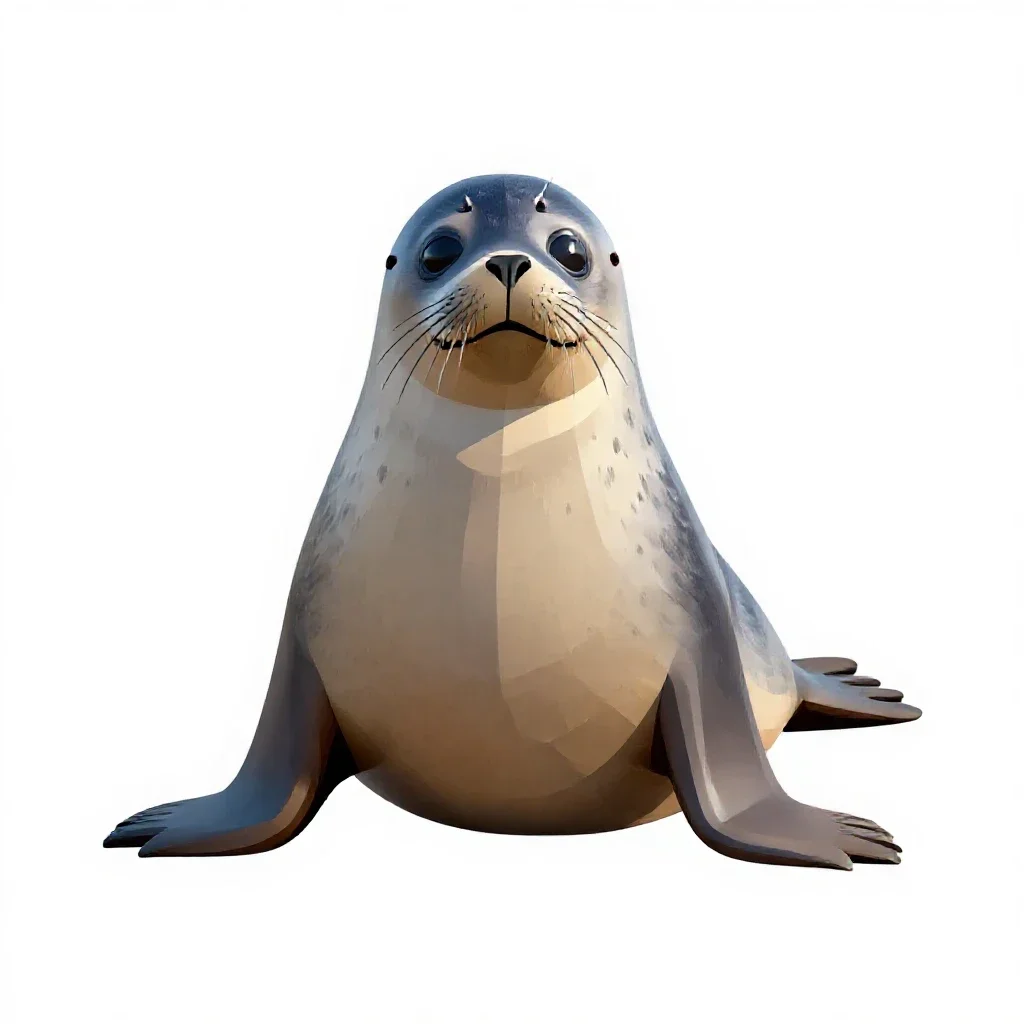 Earless seal isolated on a white background