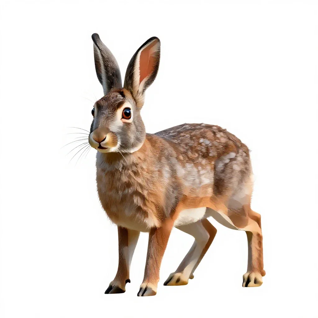 Eastern cottontail isolated on a white background