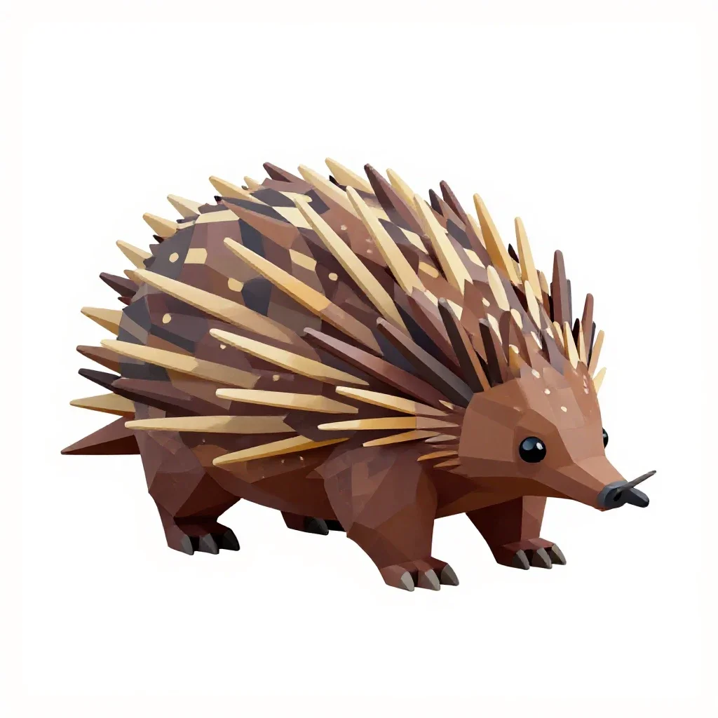 Echidna isolated on a white background