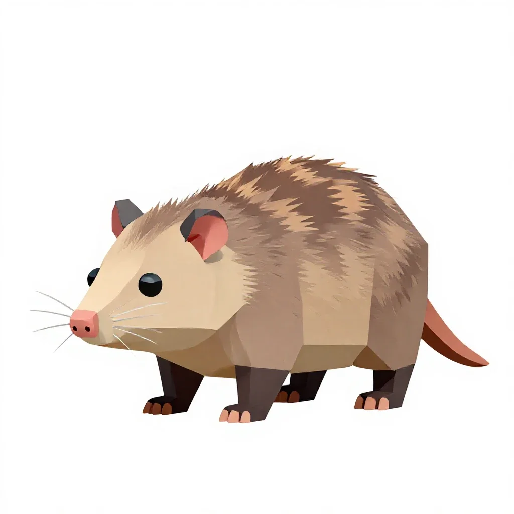 Opossum rat isolated on a white background