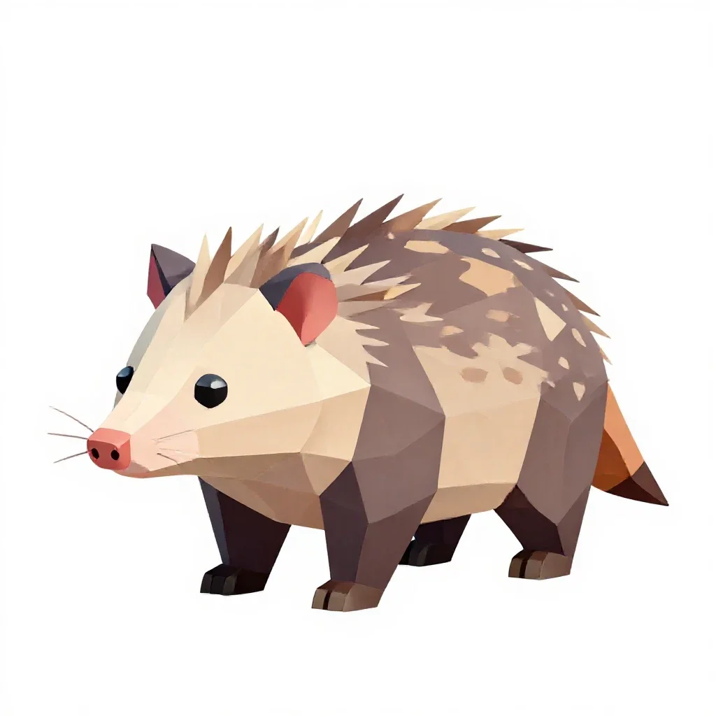 Opossum isolated on a white background