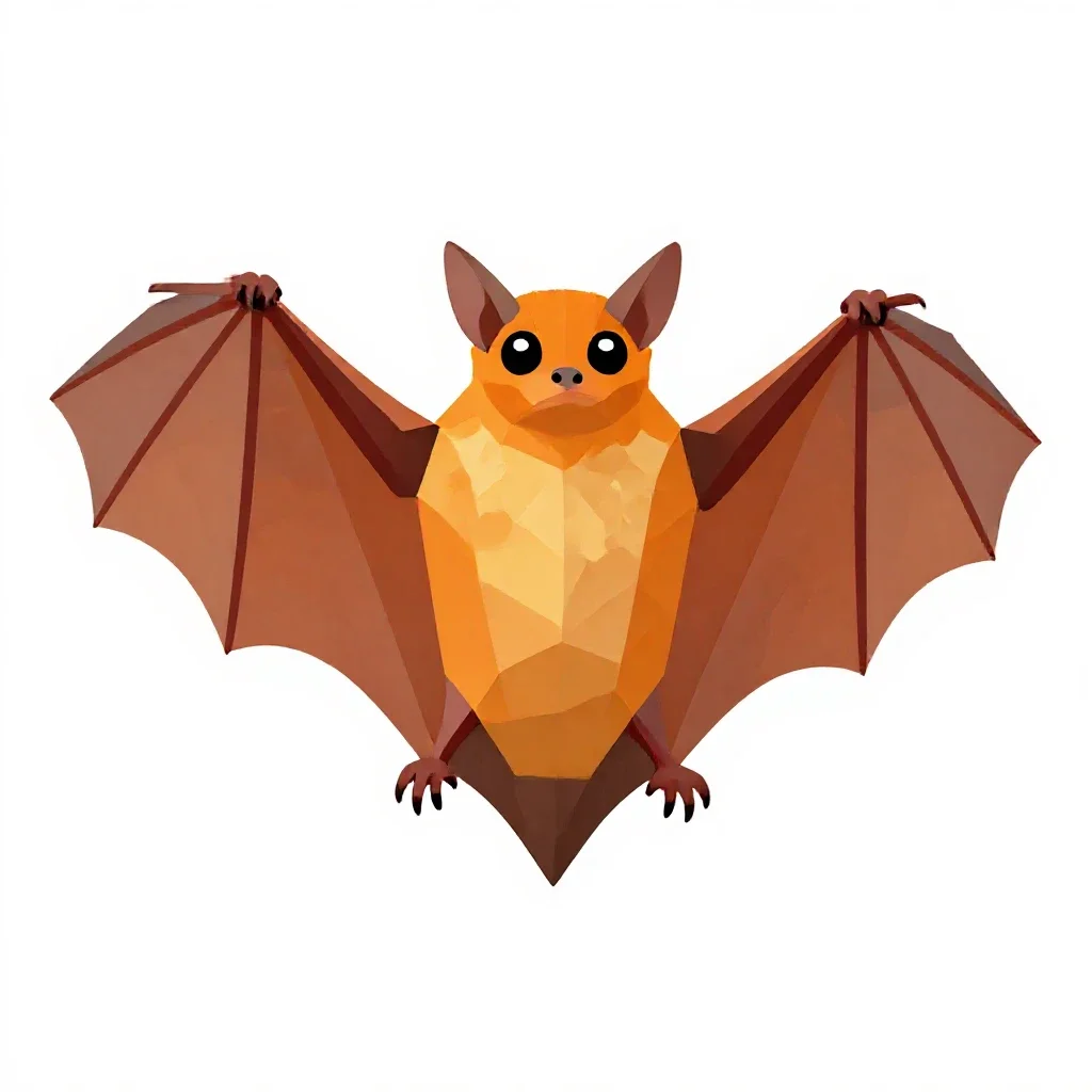 Orange bat isolated on a white background