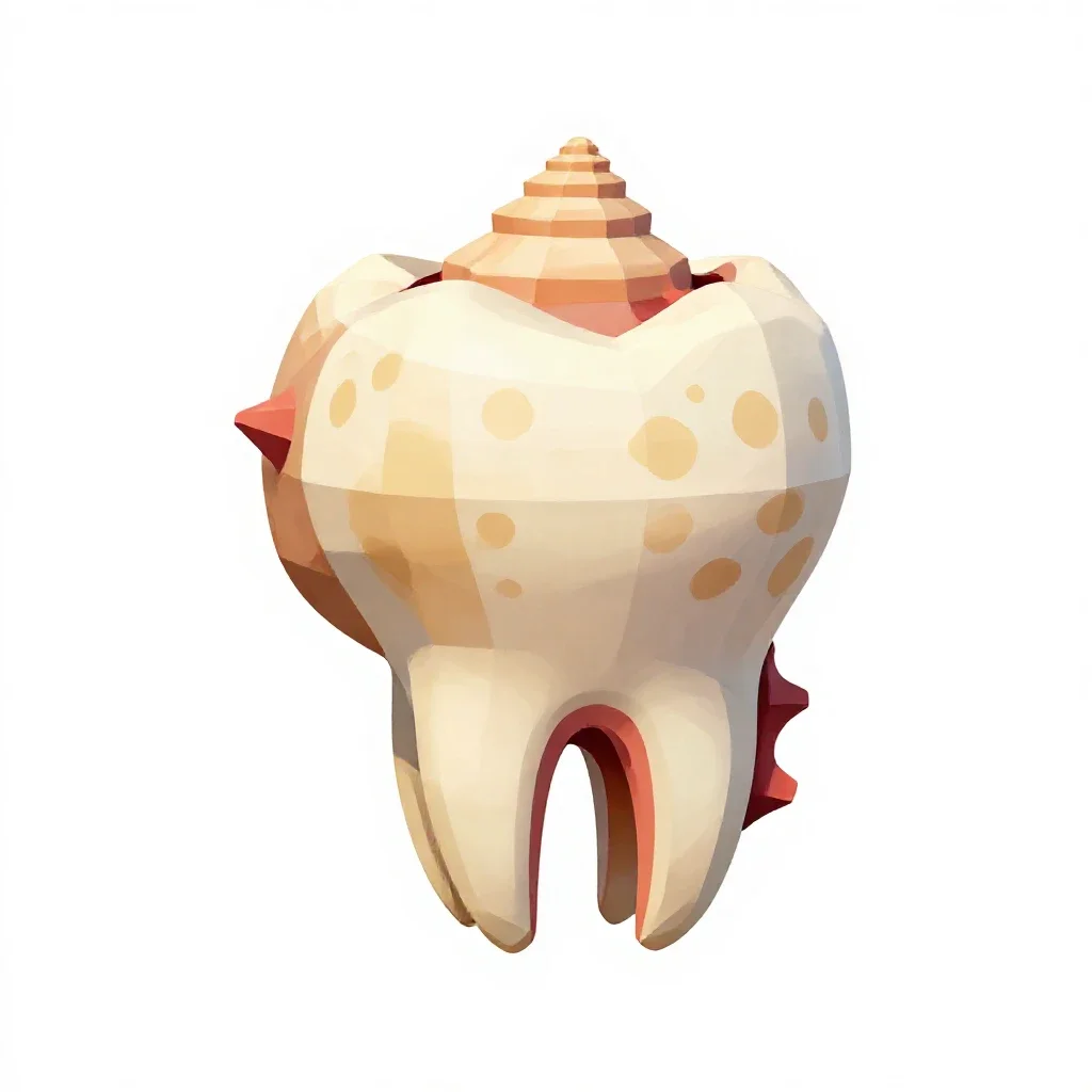 Bleeding tooth isolated on a white background