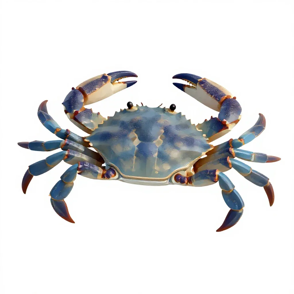 Blue crab isolated on a white background