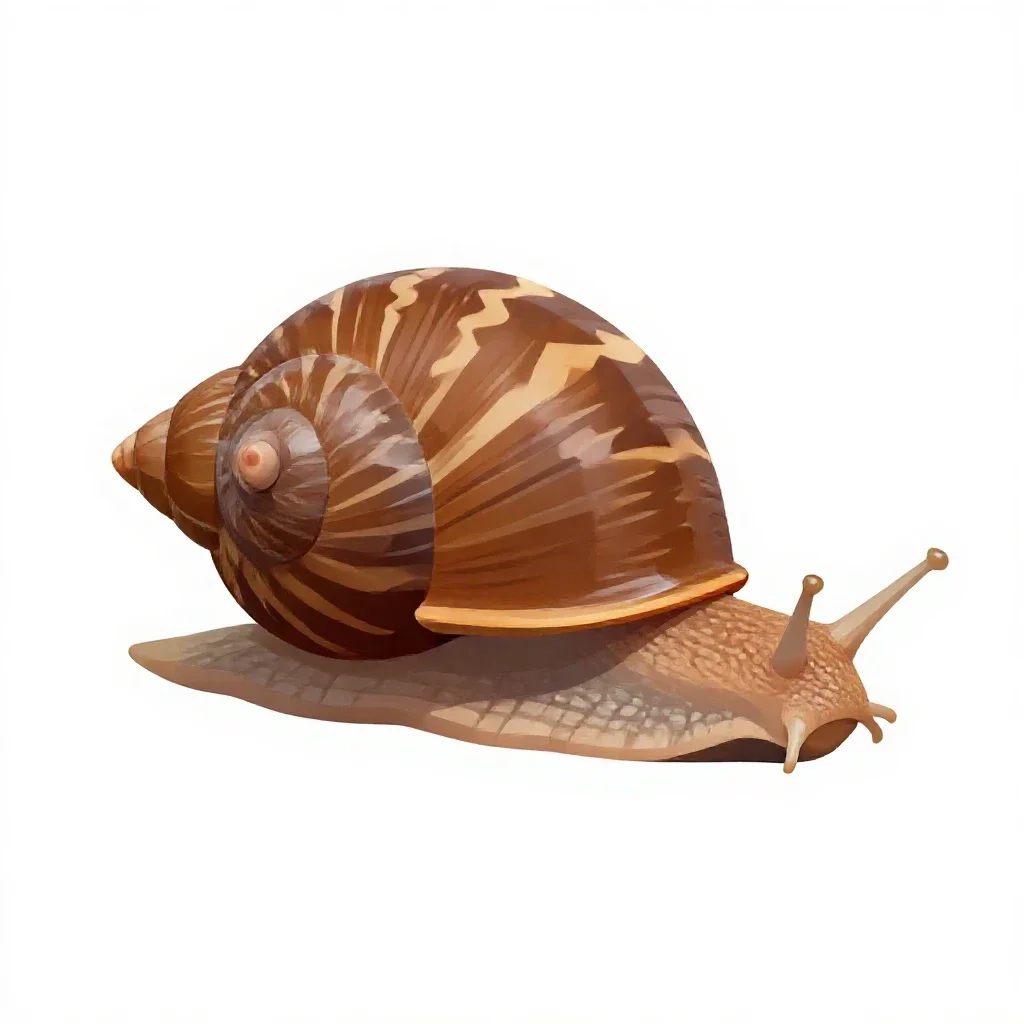 Brown snail isolated on a white background