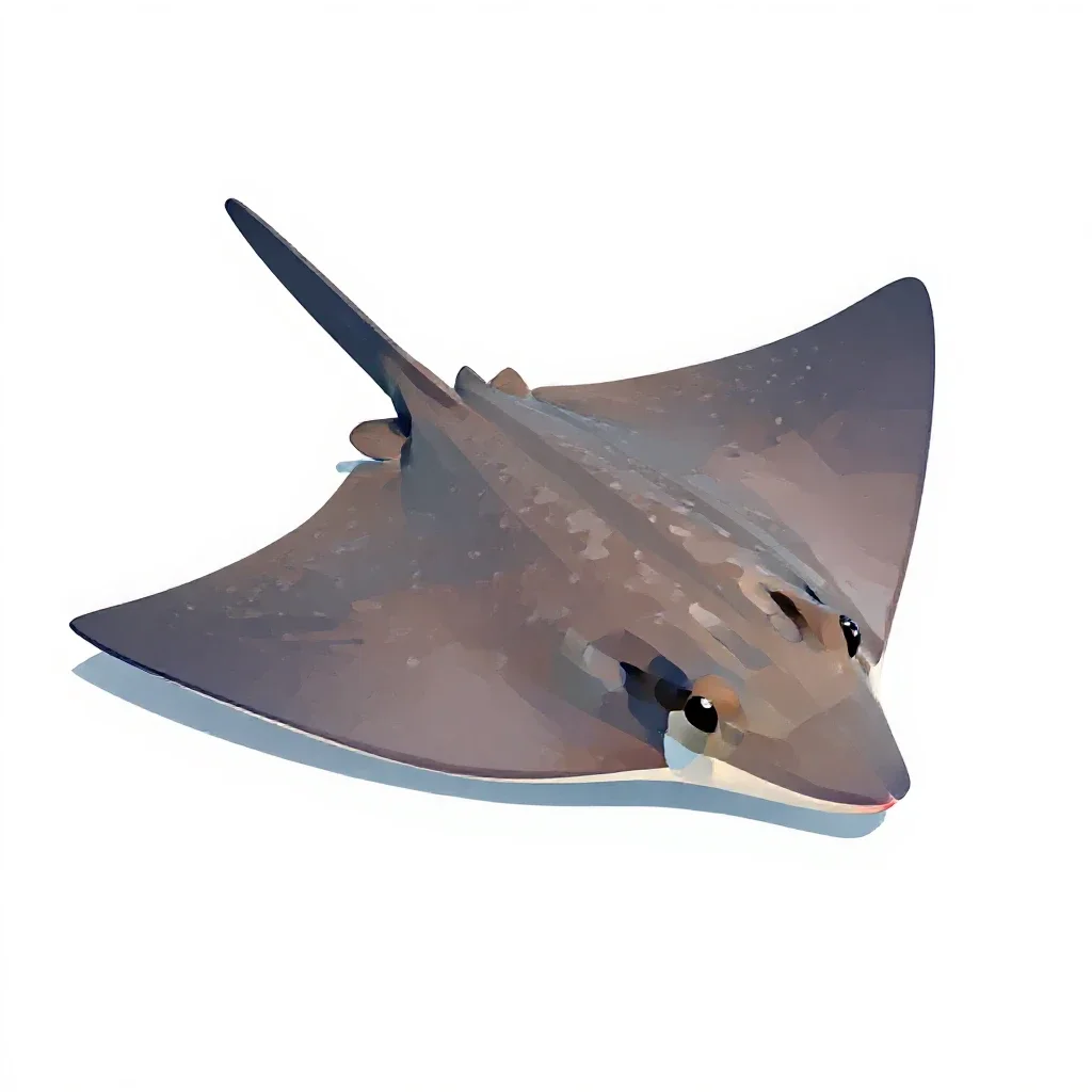 Cownose ray isolated on a white background