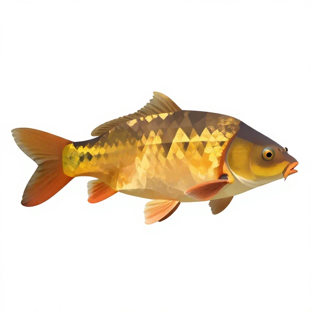Domestic carp isolated on a white background