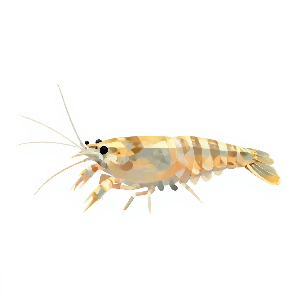 Fairy shrimp isolated on a white background