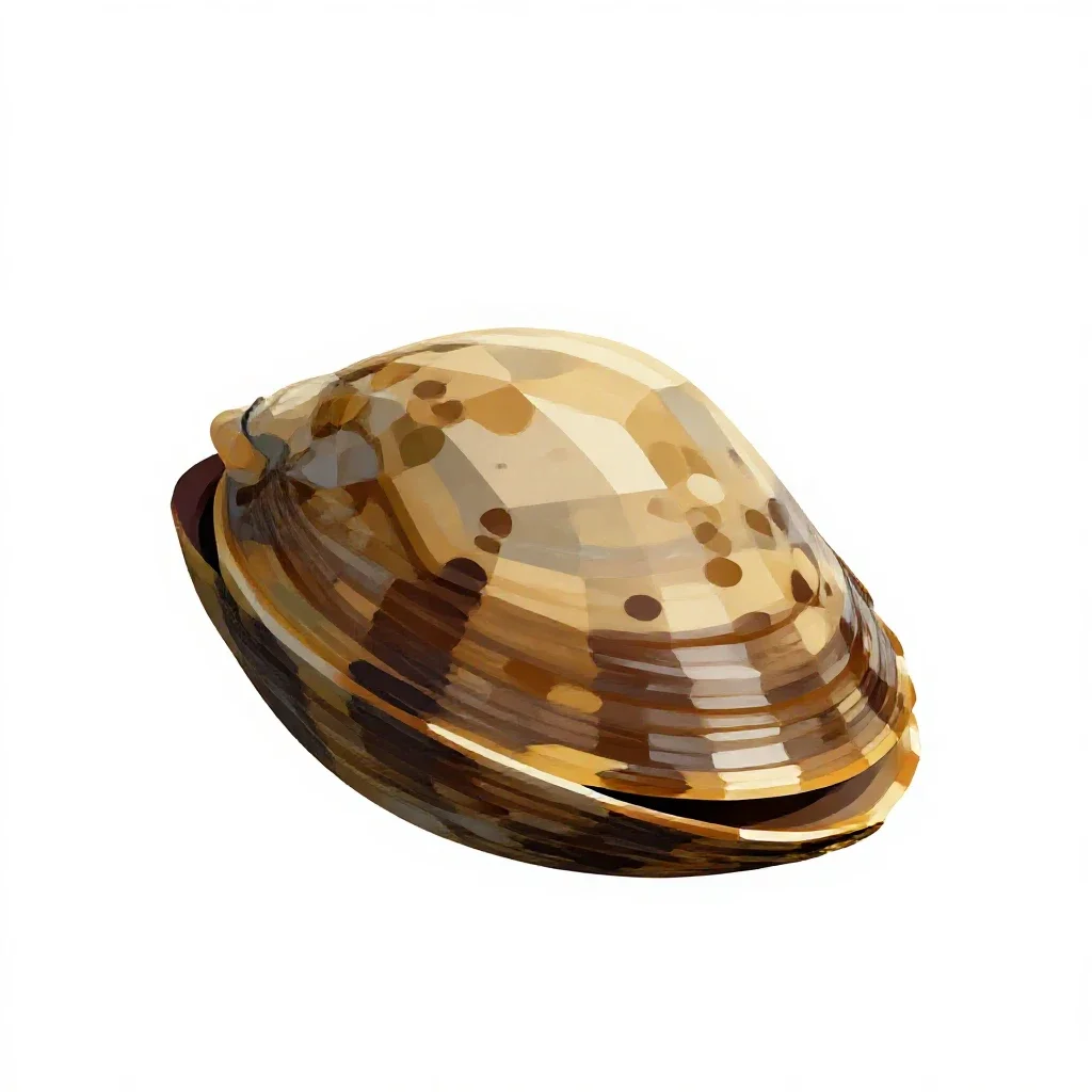 Freshwater mussel isolated on a white background