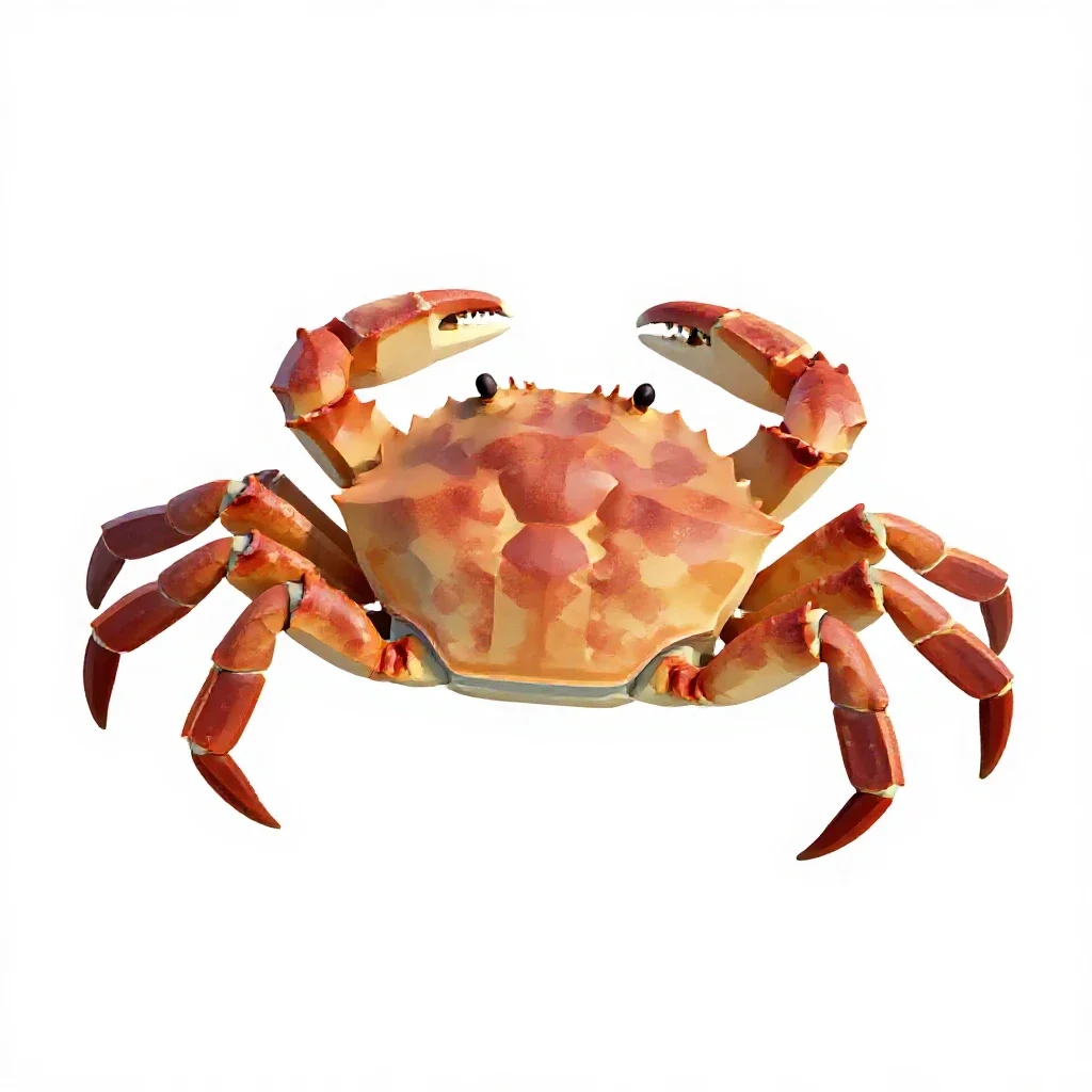 Hard-shell crab isolated on a white background