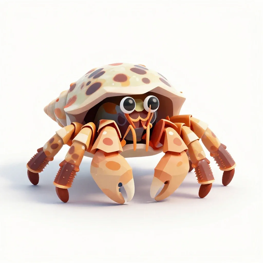 Hermit crab isolated on a white background