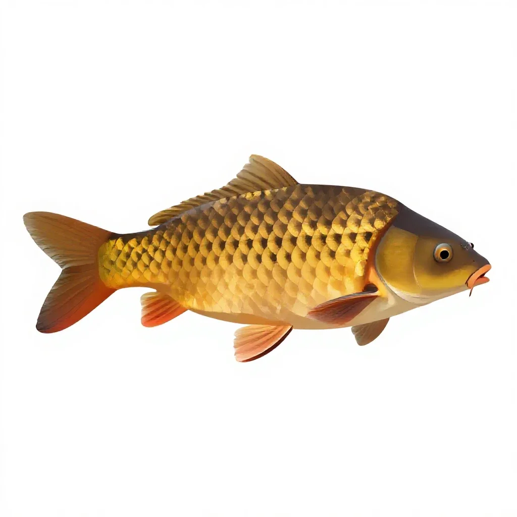 Leather carp isolated on a white background