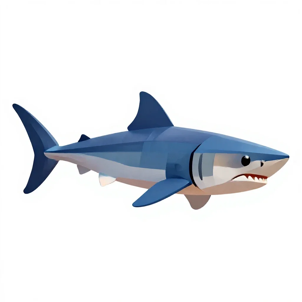 Longfin mako isolated on a white background