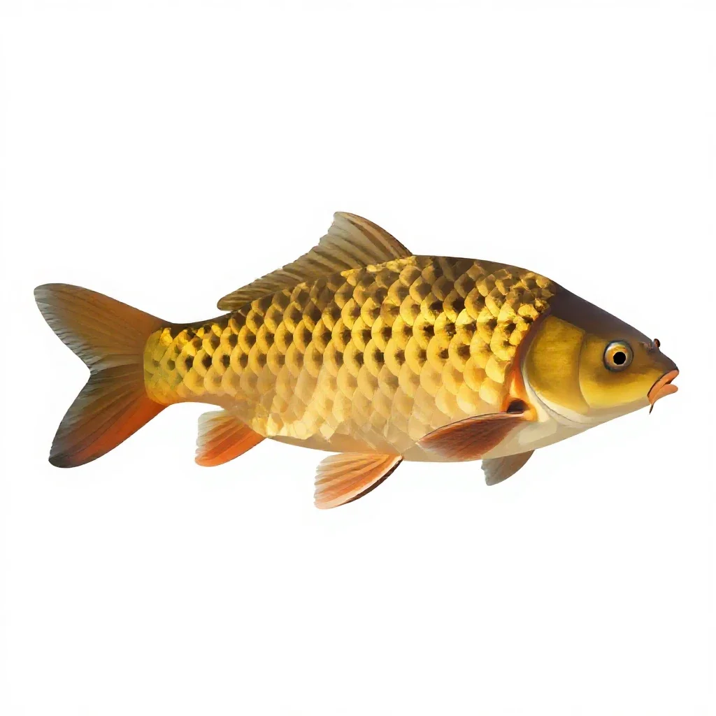 Mirror carp isolated on a white background