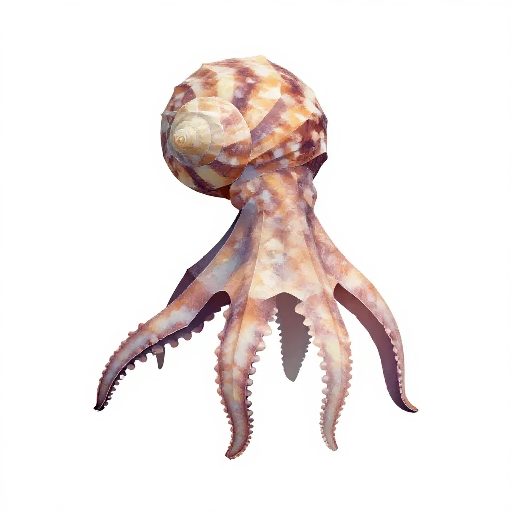 Paper nautilus isolated on a white background