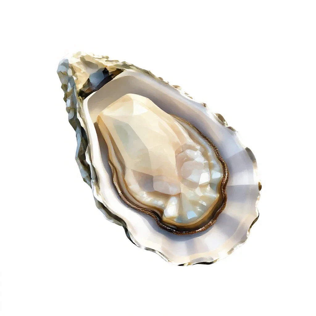 Pearl oyster isolated on a white background