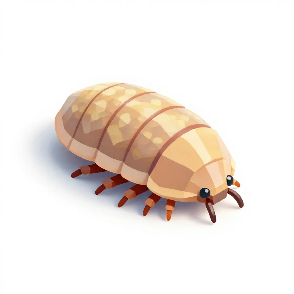 Pill bug isolated on a white background