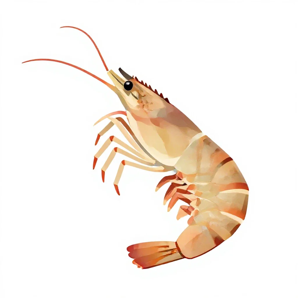 Prawn isolated on a white background