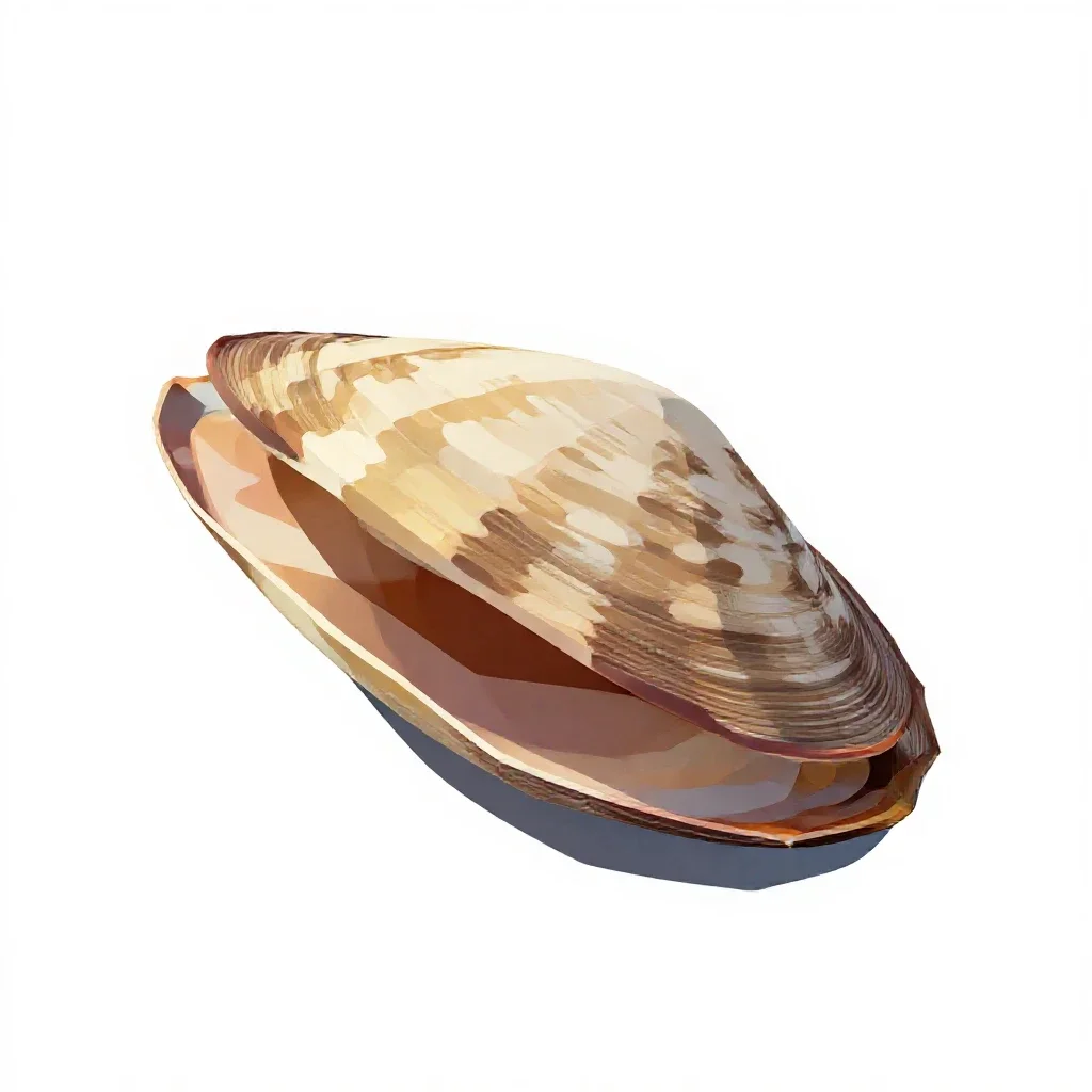 Razor clam isolated on a white background