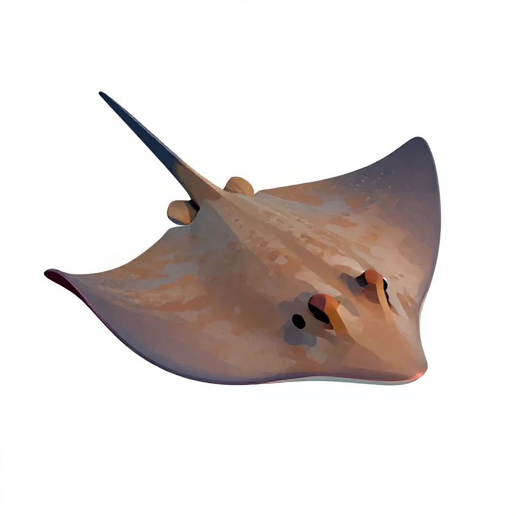 Roughtail stingray isolated on a white background