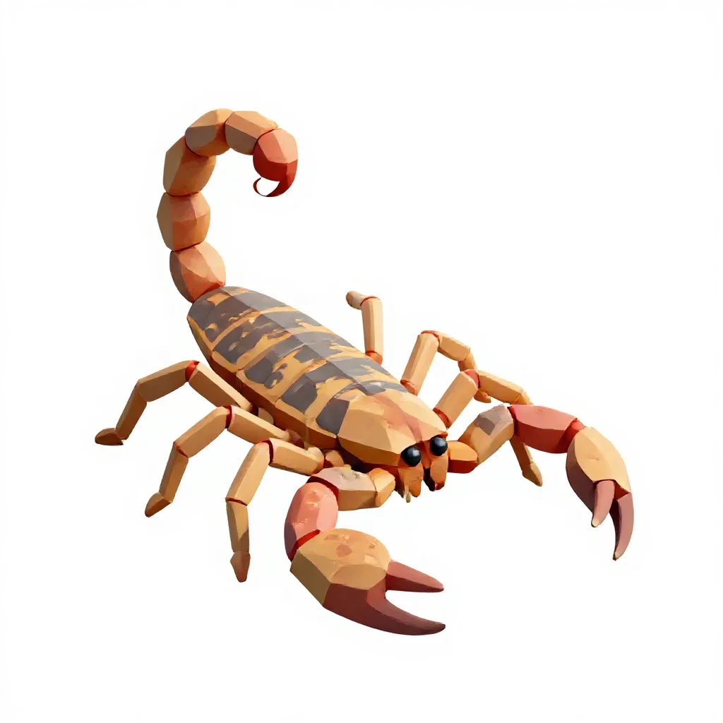 Scorpion shell isolated on a white background