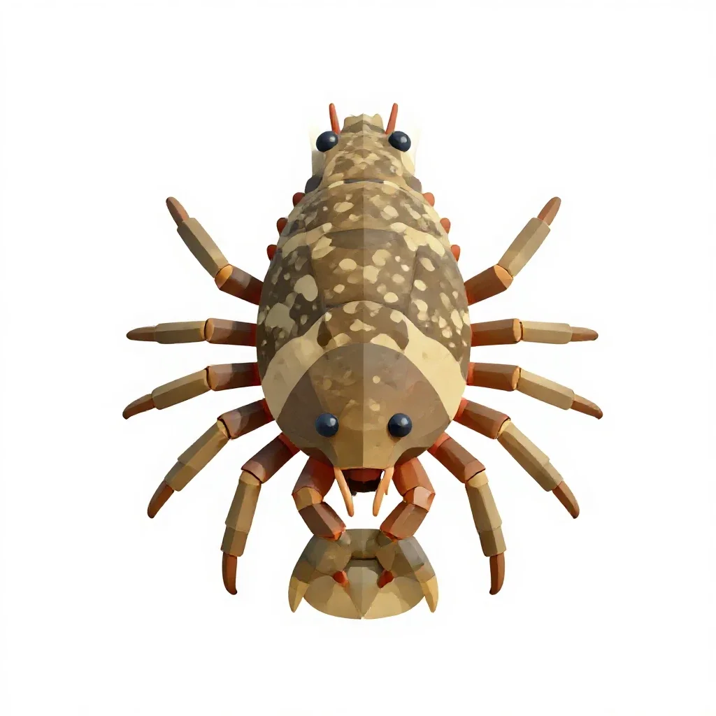 Sea louse isolated on a white background