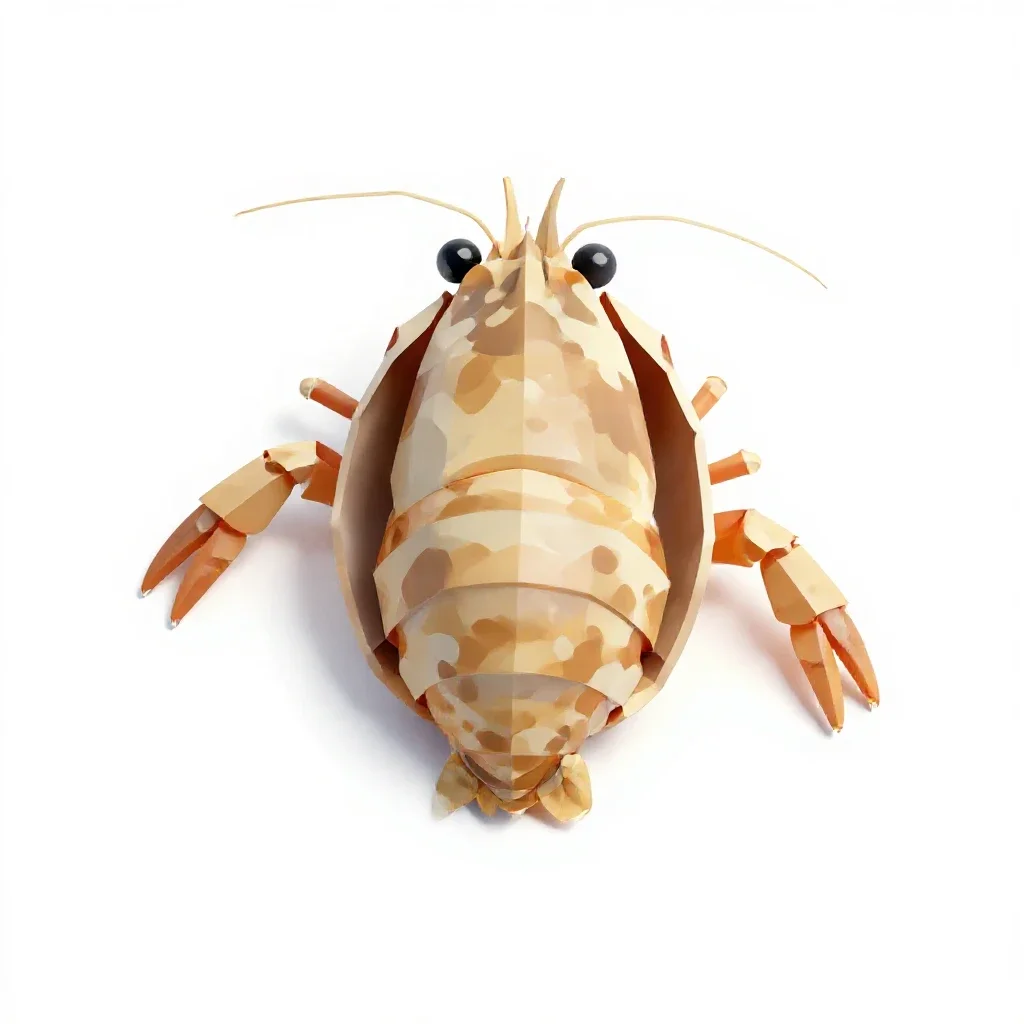 Seed shrimp isolated on a white background