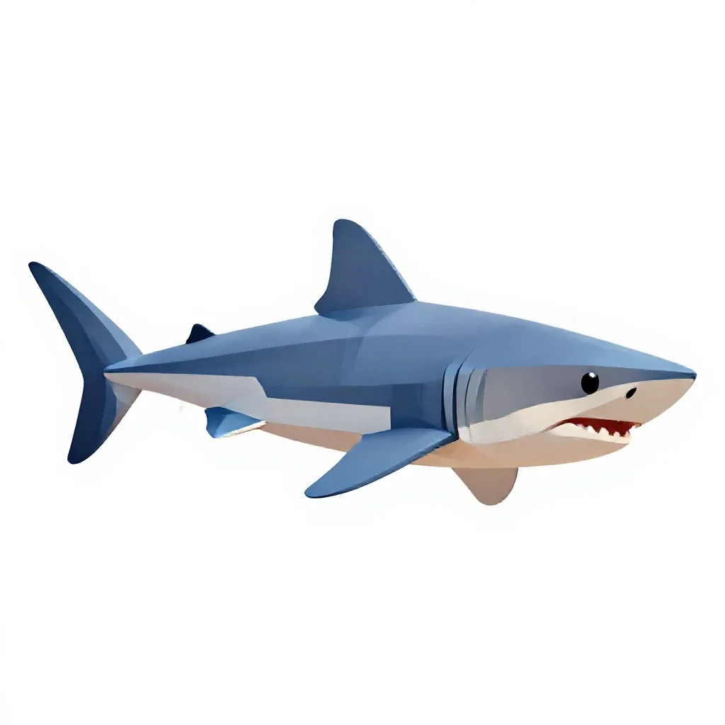 Shortfin mako isolated on a white background