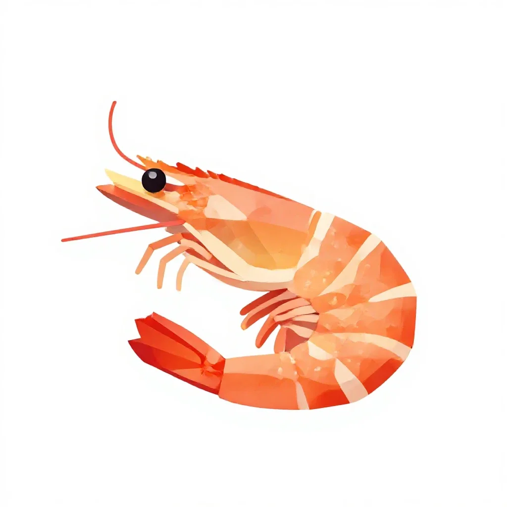 Shrimp isolated on a white background