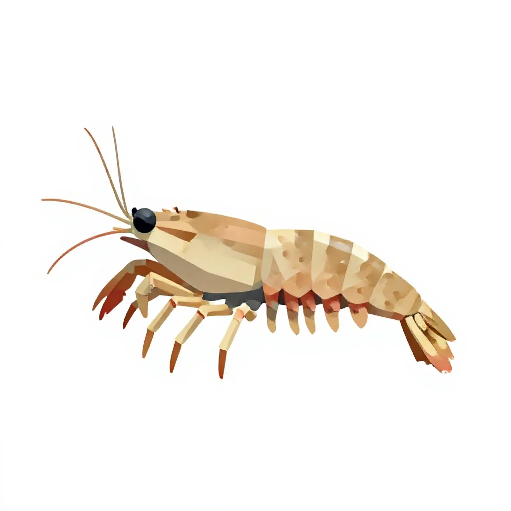 Skeleton shrimp isolated on a white background