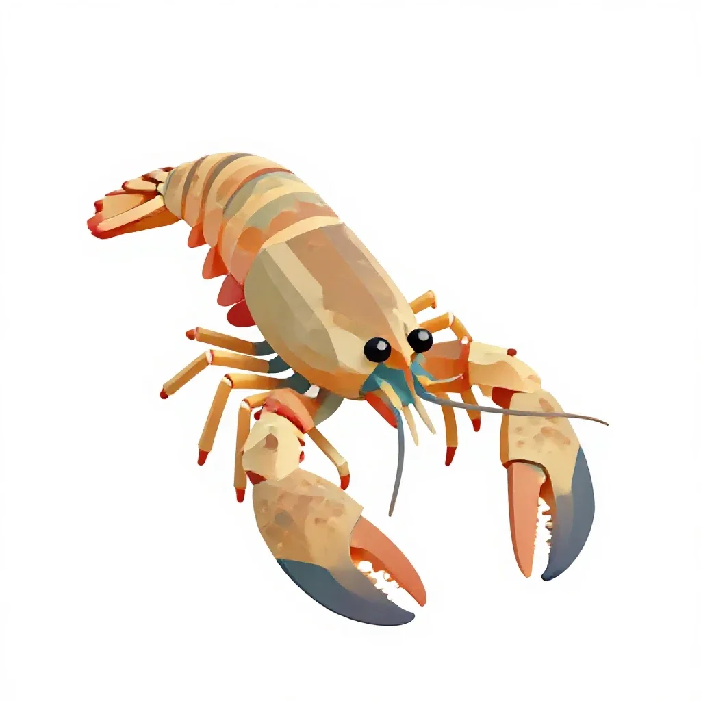 Snapping shrimp isolated on a white background