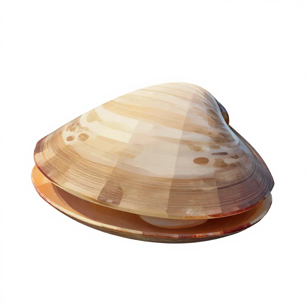 Soft-shell clam isolated on a white background