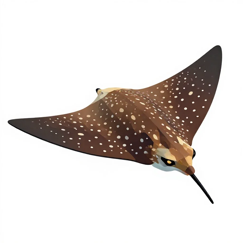 Spotted eagle ray isolated on a white background