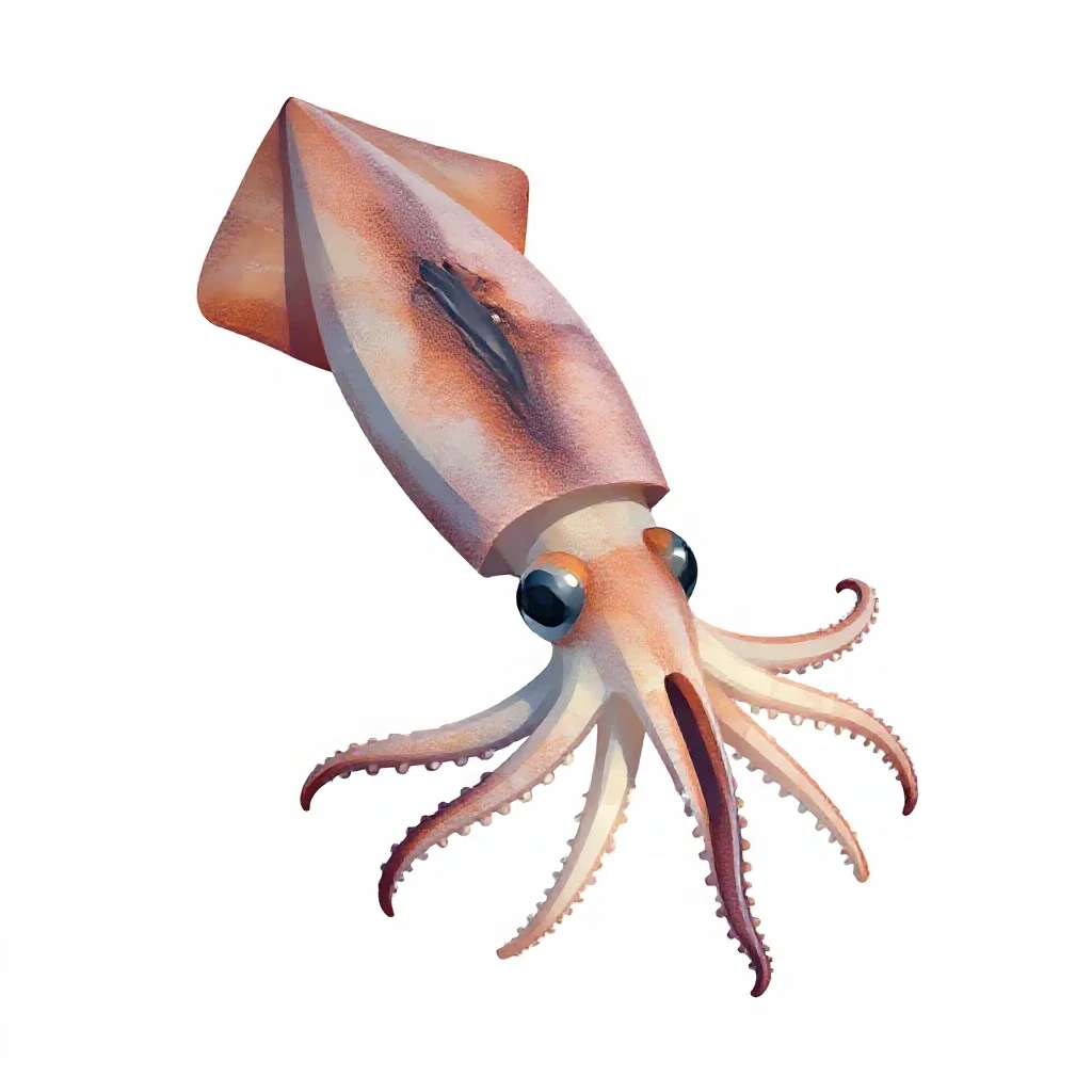 Squid isolated on a white background
