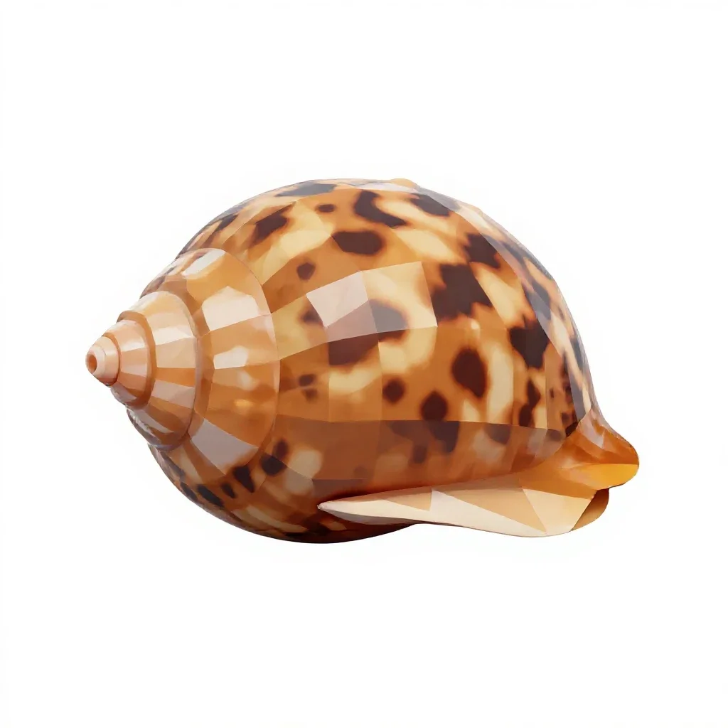 Tiger cowrie isolated on a white background