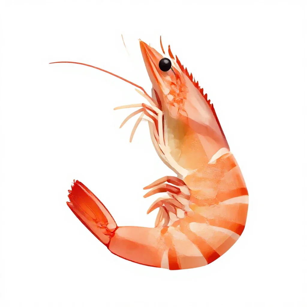 Tropical prawn isolated on a white background