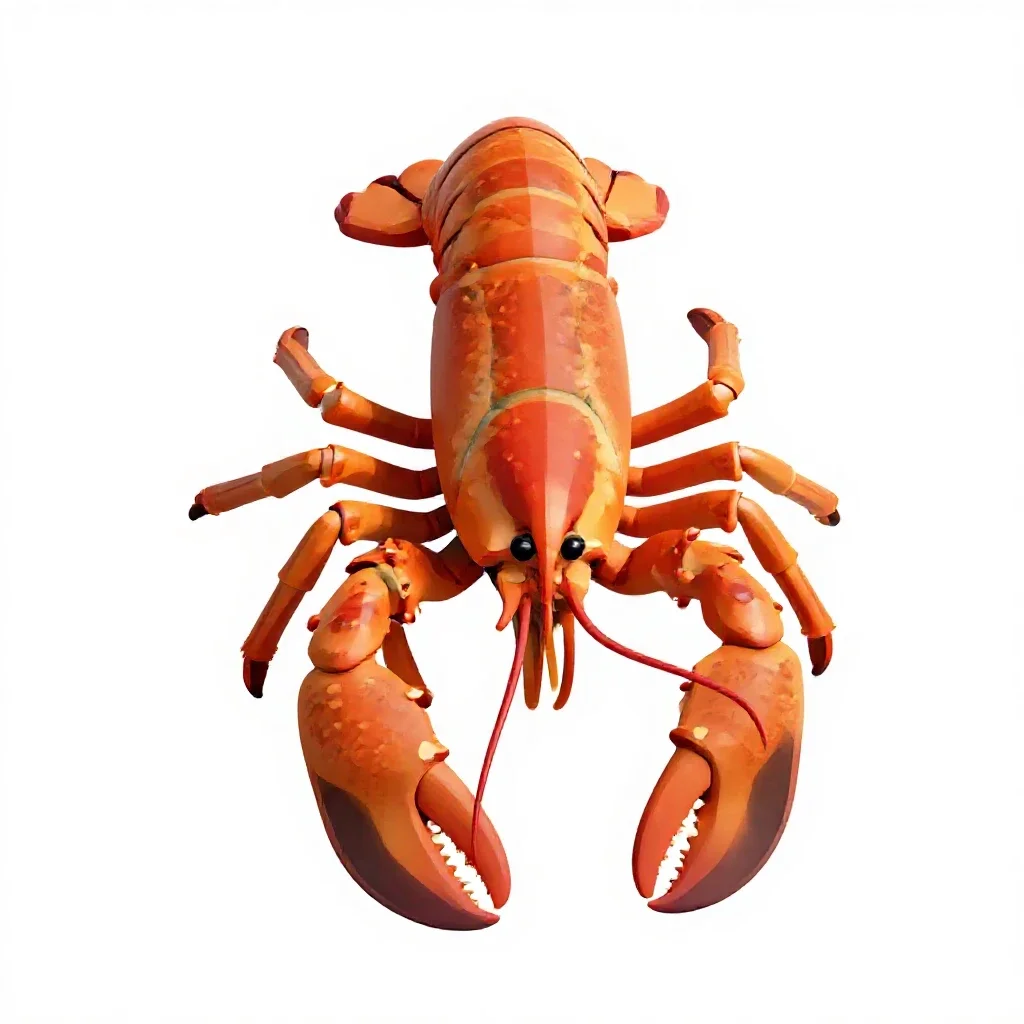 True lobster isolated on a white background
