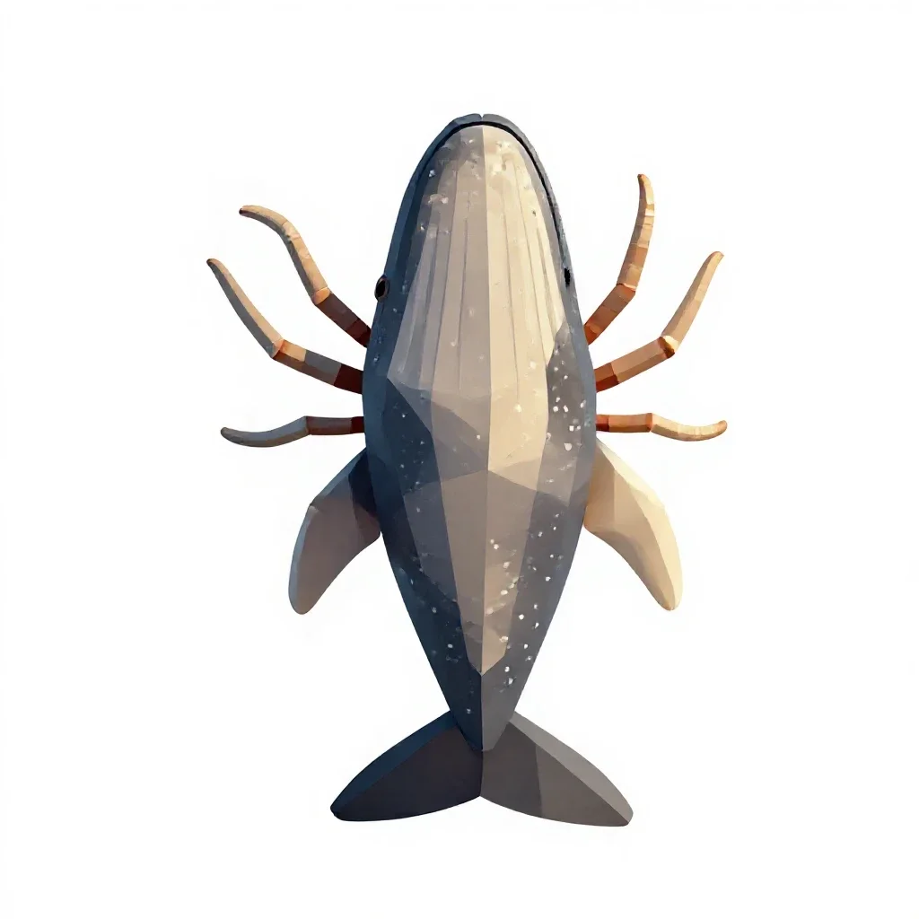 Whale louse isolated on a white background