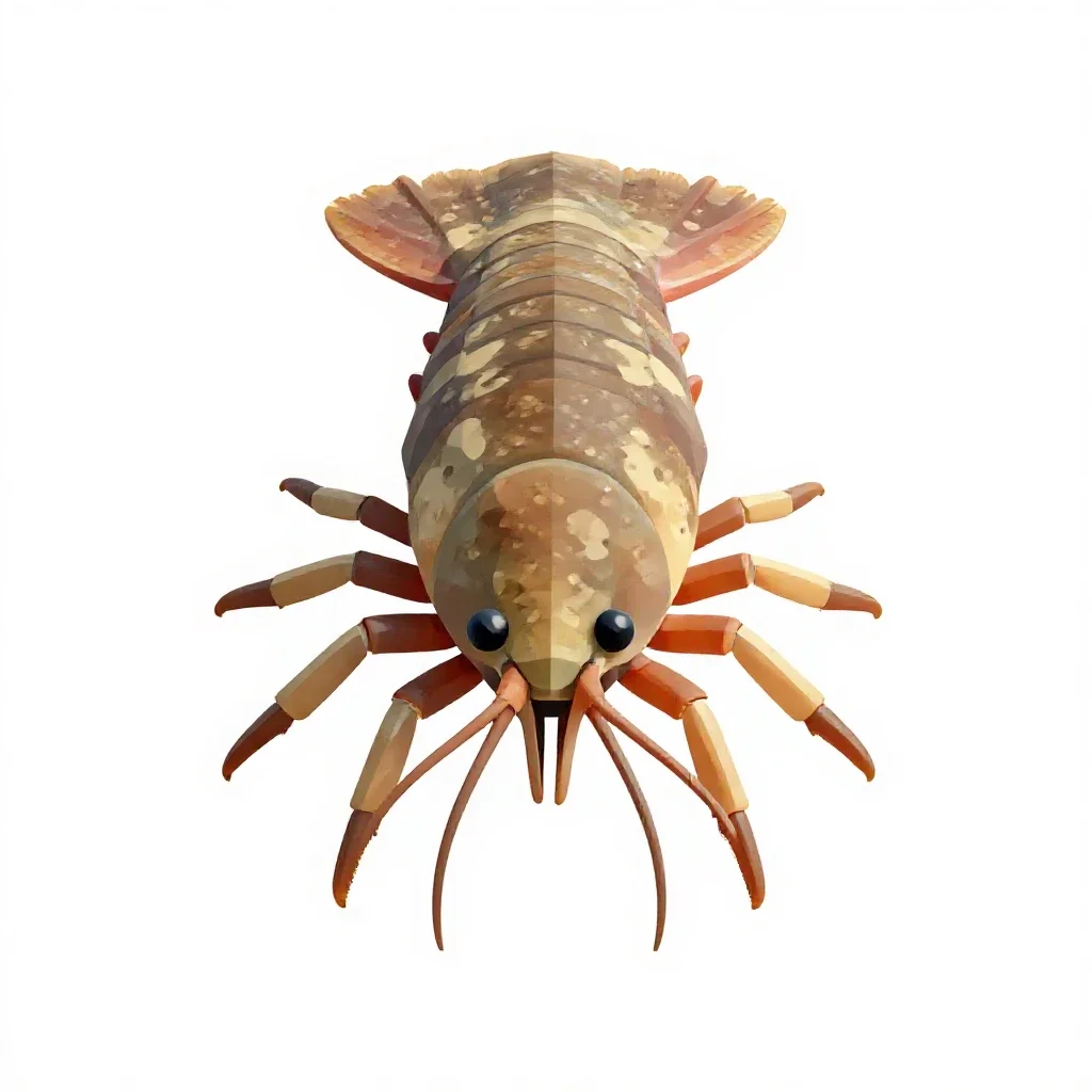 Amphipod isolated on a white background