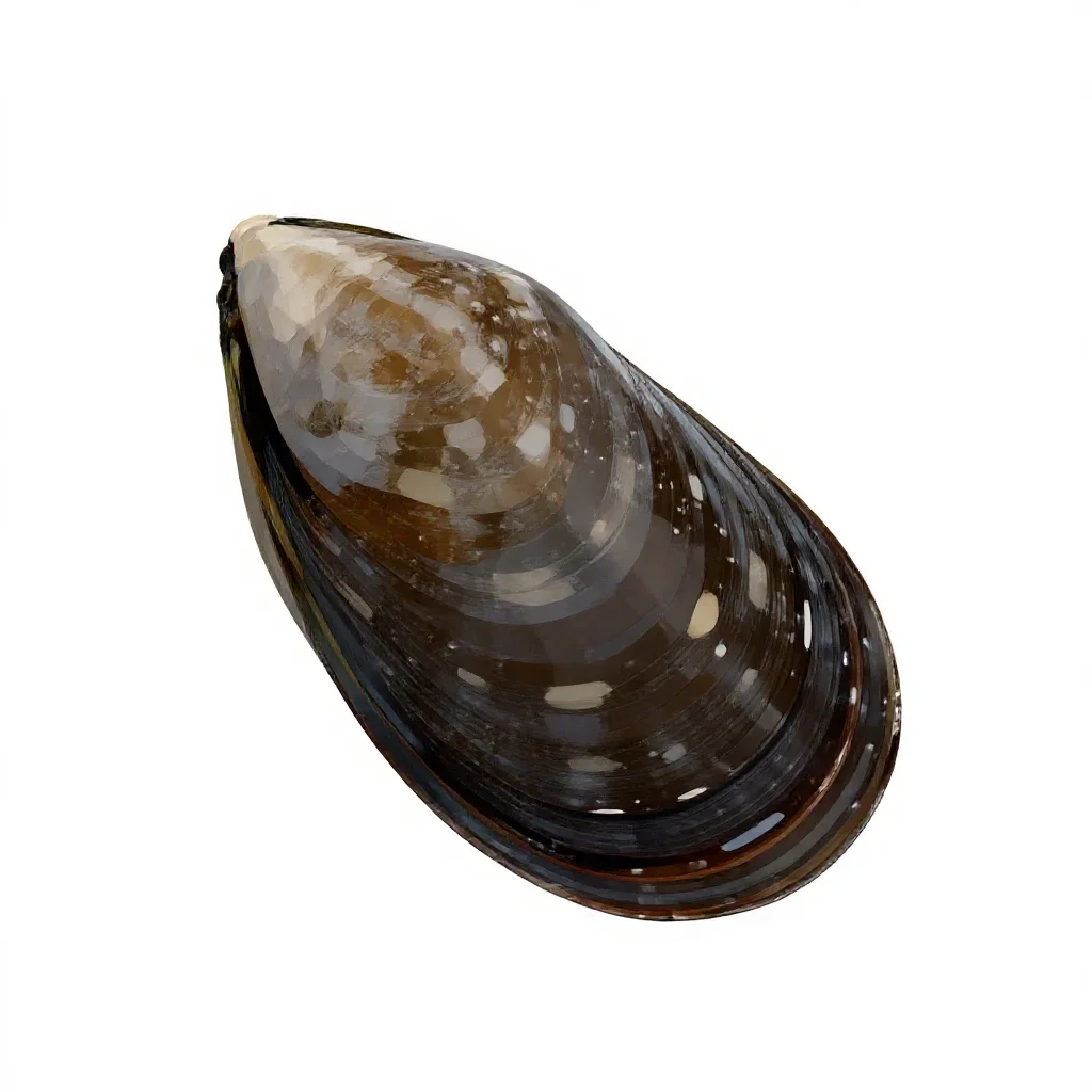 Edible mussel isolated on a white background